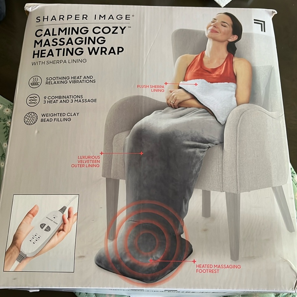 Sharper Image Calming Cozy Massaging Heating Wrap.